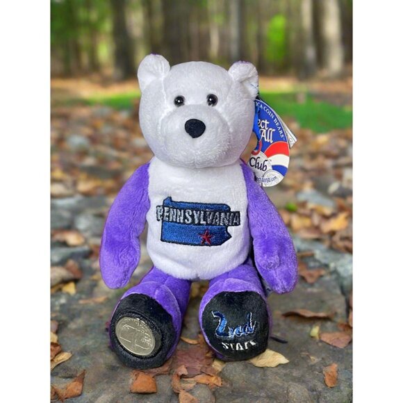 1999 Limited Treasures Pennsylvania State Quarter Coin Bean Bear Plush - Picture 1 of 5